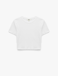 Pamuklu Slim Fit Kısa Kollu Bisiklet Yaka Tişört
