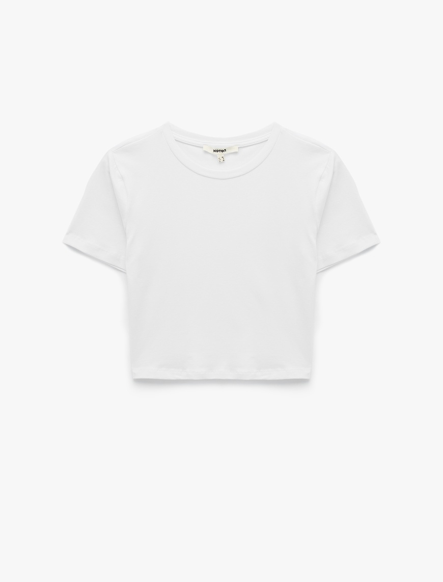   Pamuklu Slim Fit Kısa Kollu Bisiklet Yaka Tişört