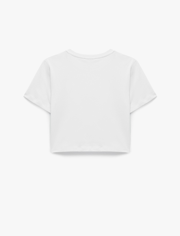 Pamuklu Slim Fit Kısa Kollu Bisiklet Yaka Tişört_1