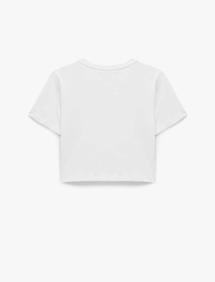  Pamuklu Slim Fit Kısa Kollu Bisiklet Yaka Tişört