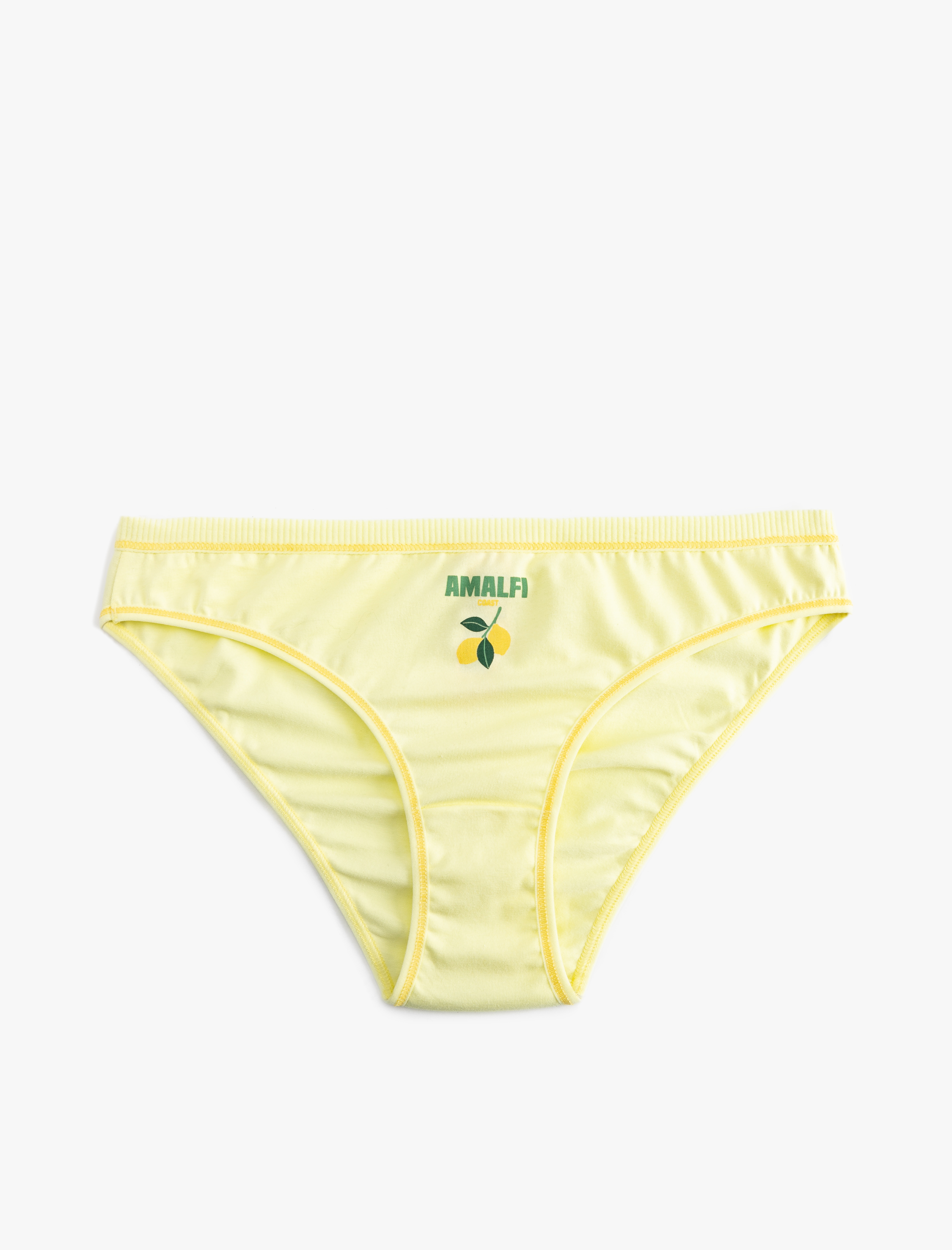   Pamuklu Rahat Kalıp Limon Baskı Detaylı Külot