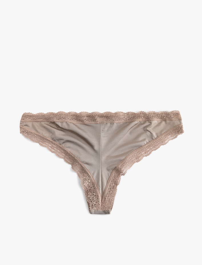  Rahat Kalıp Dantel Detaylı Brazilian Külot