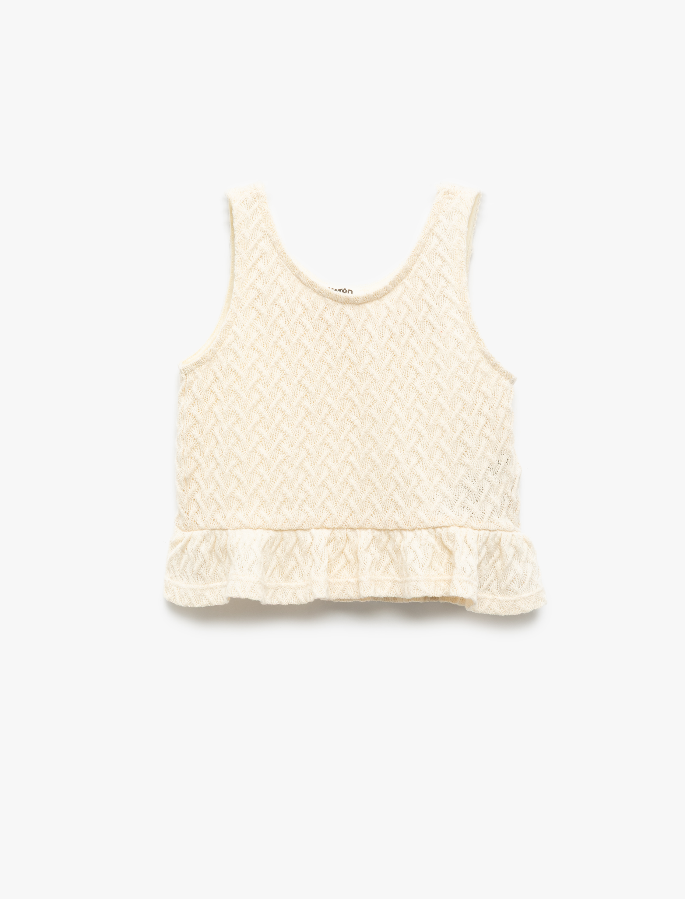  Kız Çocuk Pamuklu Bisiklet Yaka Fırfırlı Askılı Atlet