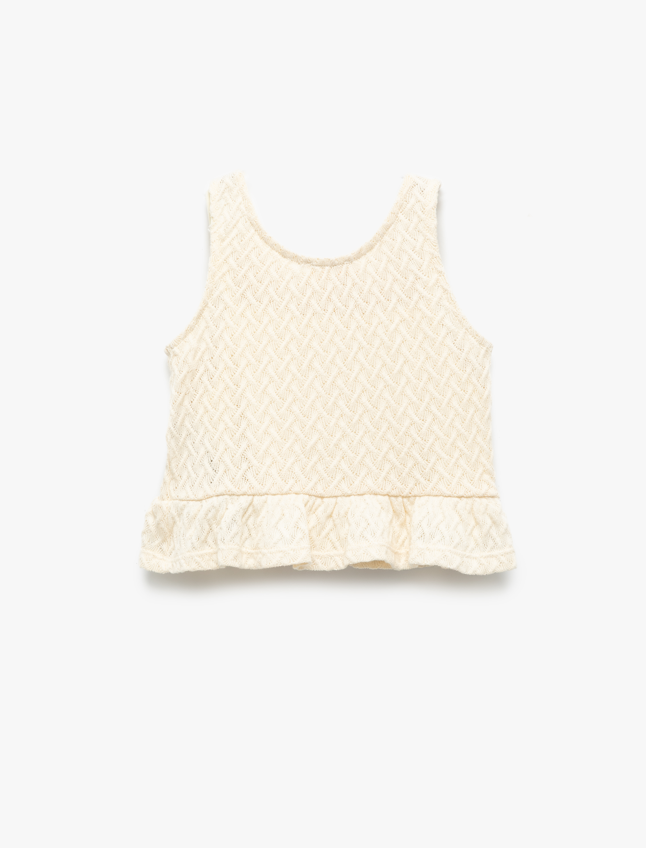  Kız Çocuk Pamuklu Bisiklet Yaka Fırfırlı Askılı Atlet