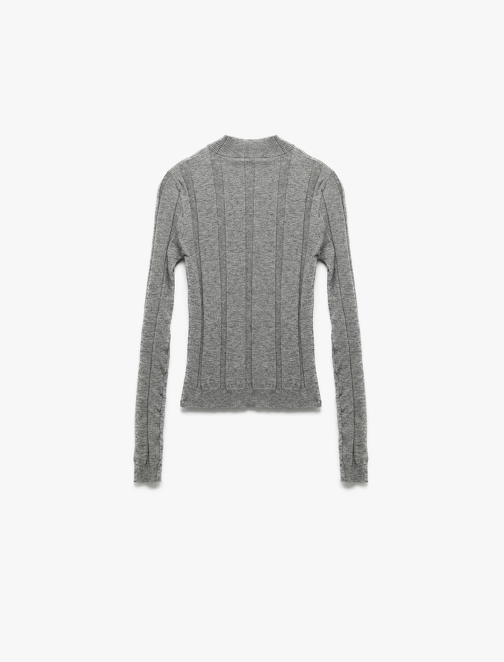  Dik Yaka Uzun Kollu Triko Kazak