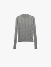 Dik Yaka Uzun Kollu Triko Kazak