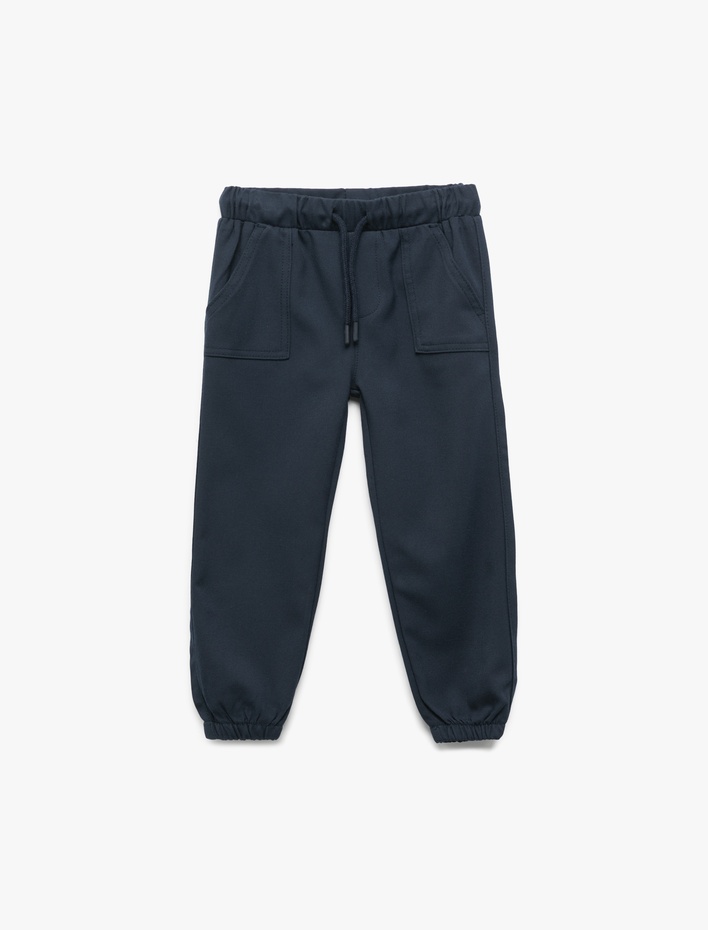 Erkek Bebek Beli Bağcıklı Cepli Basic Jogger Pantolon