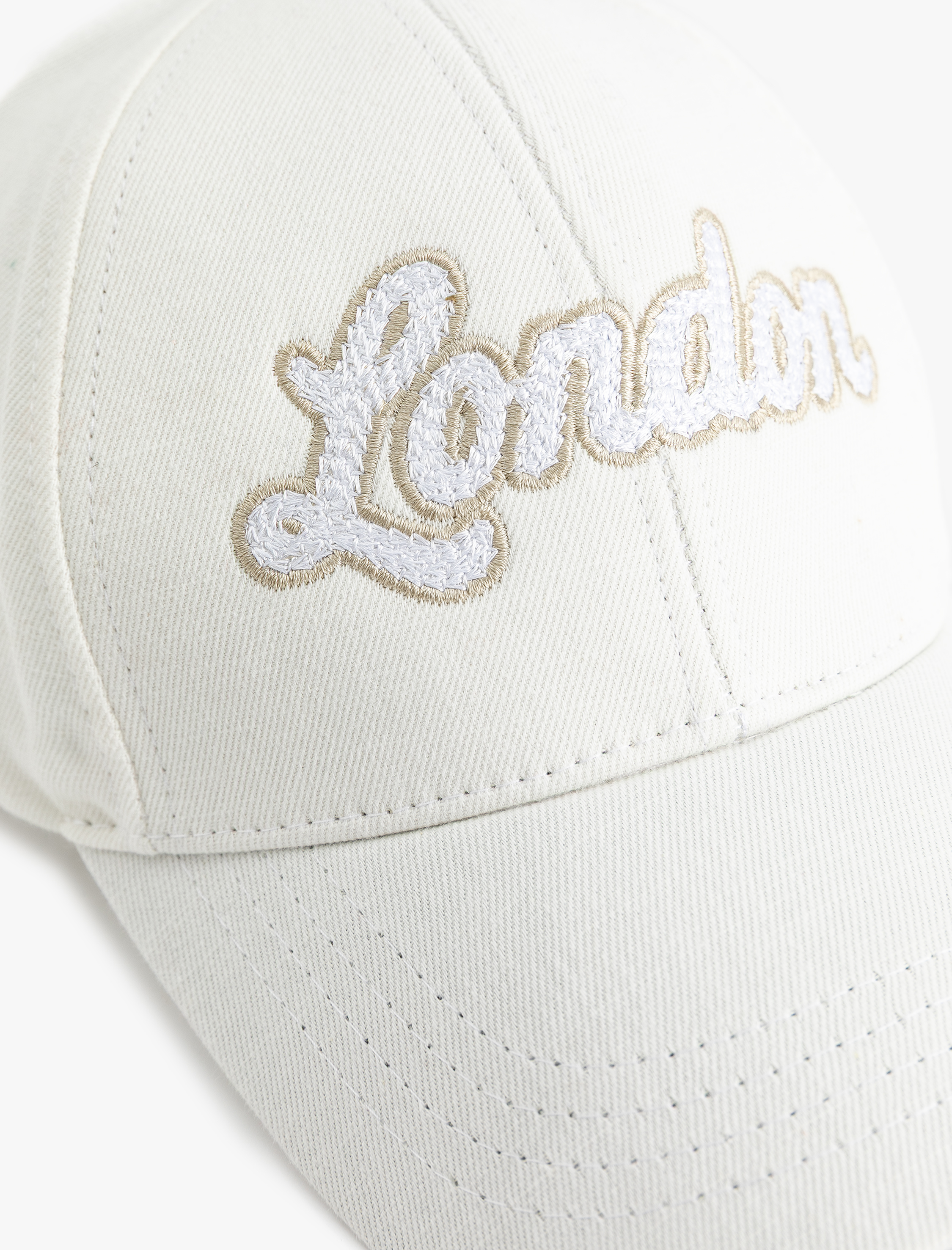  Kadın London İşlemeli Pamuklu Kep Şapka