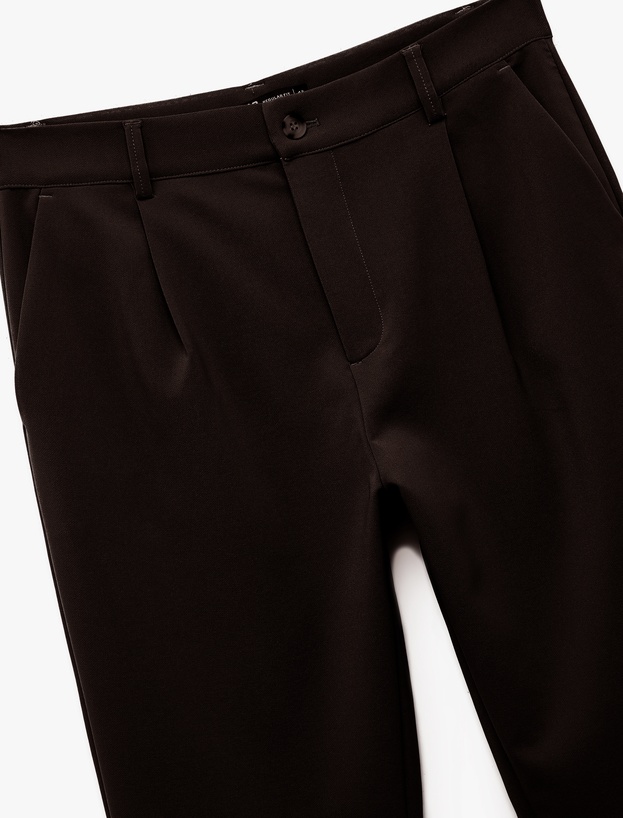 Pileli Oversize Cep Detaylı Kumaş Pantolon_6