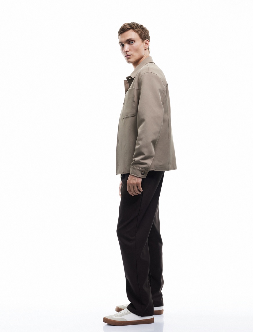   Pileli Oversize Cep Detaylı Kumaş Pantolon