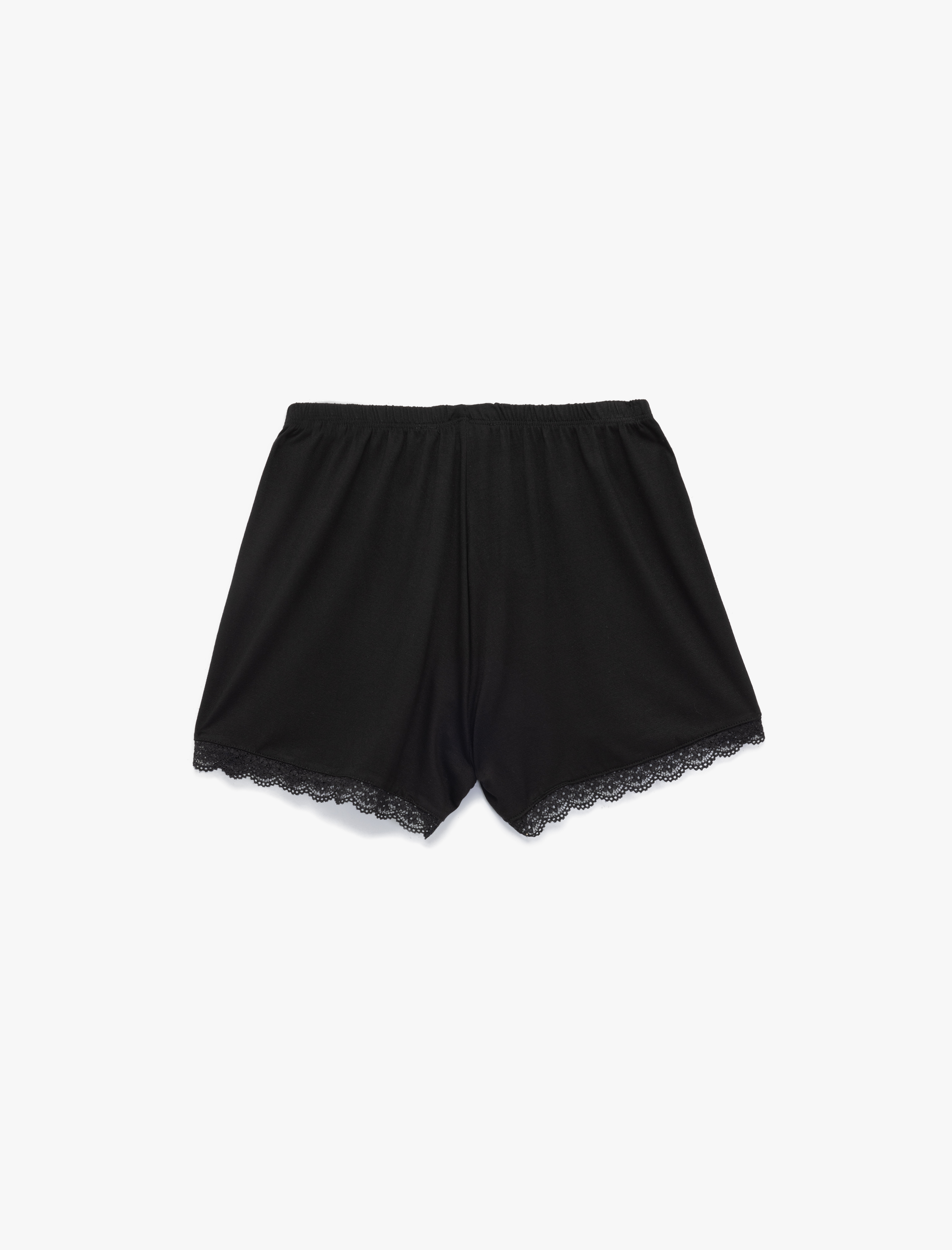   Rahat Kalıp Viskon Kumaş Dantelli Şort Pijama Altı