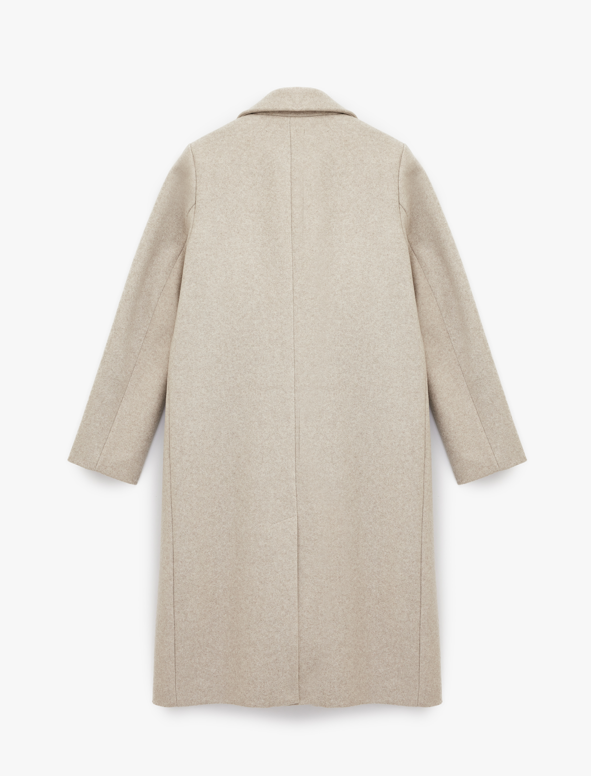   Cepli Kruvaze Uzun Kollu Ceket Yaka Uzun Kaşe Kaban