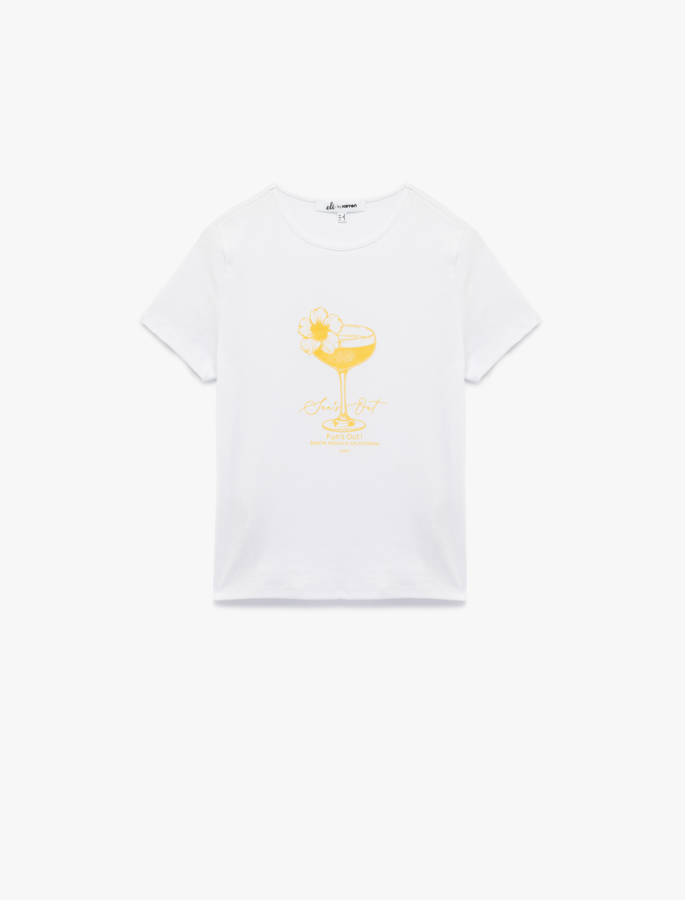   Slim Fit Kısa Kollu Pamuklu Bisiklet Yaka Baskılı Tişört