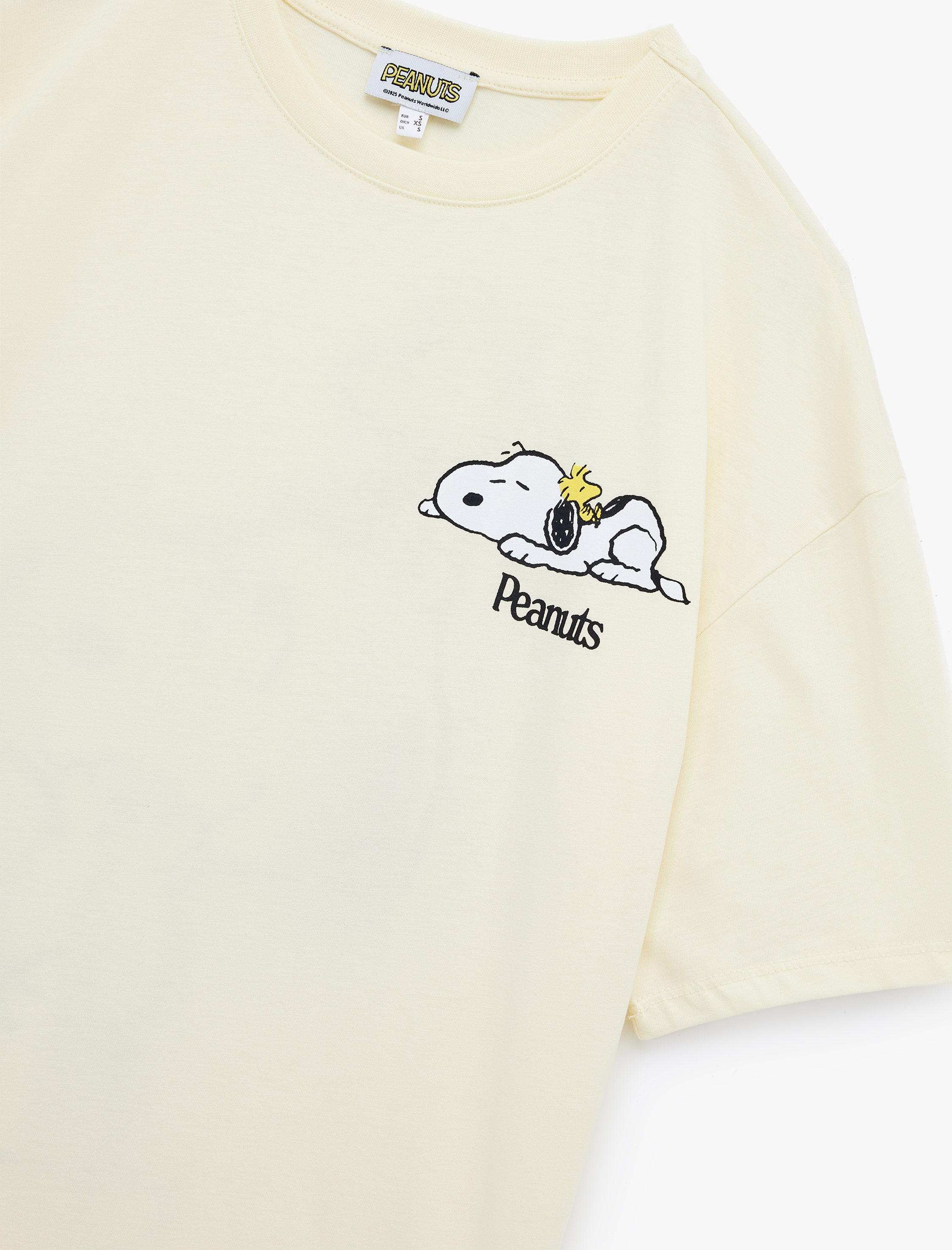   Rahat Kalıp Kısa Kollu Pamuklu Arkası Baskılı Lisanslı Snoopy Tişört