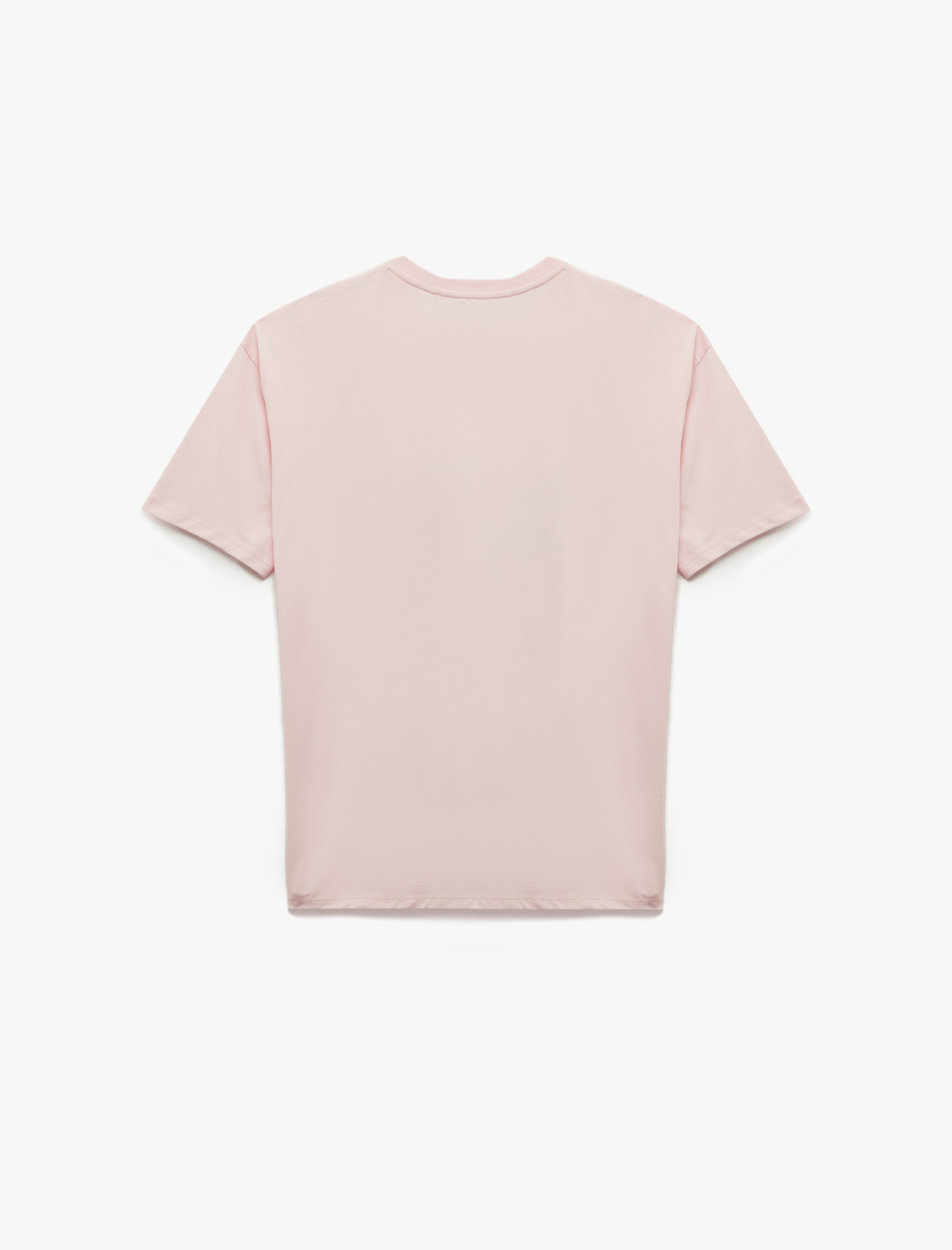   Rahat Kalıp Kısa Kollu Bisiklet Yaka Pamuklu Çiçek Baskılı Tişört