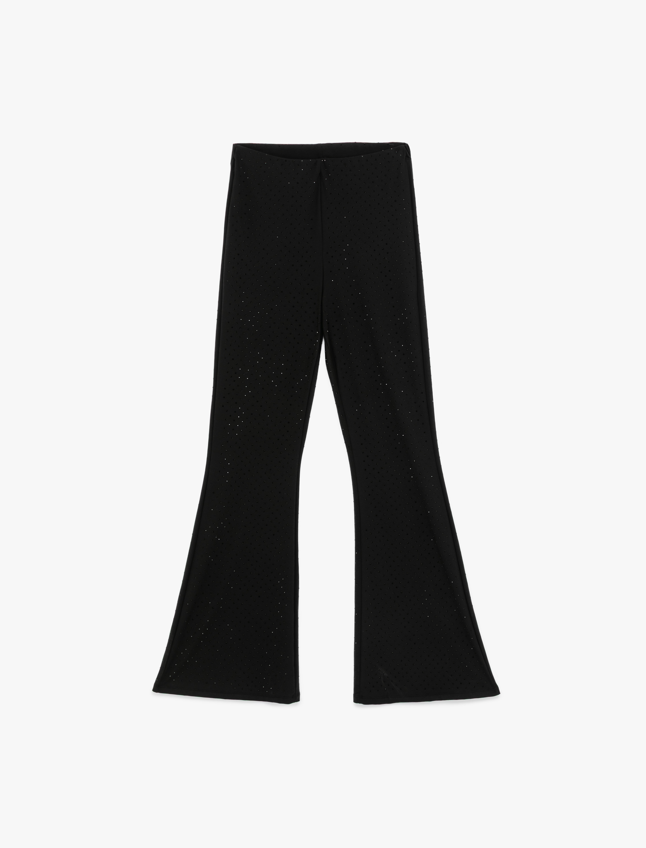   Koton X Zeynep Bastık - Viskon Karışımlı Taş Detaylı Slim Fit İspanyol Paça Pantolon