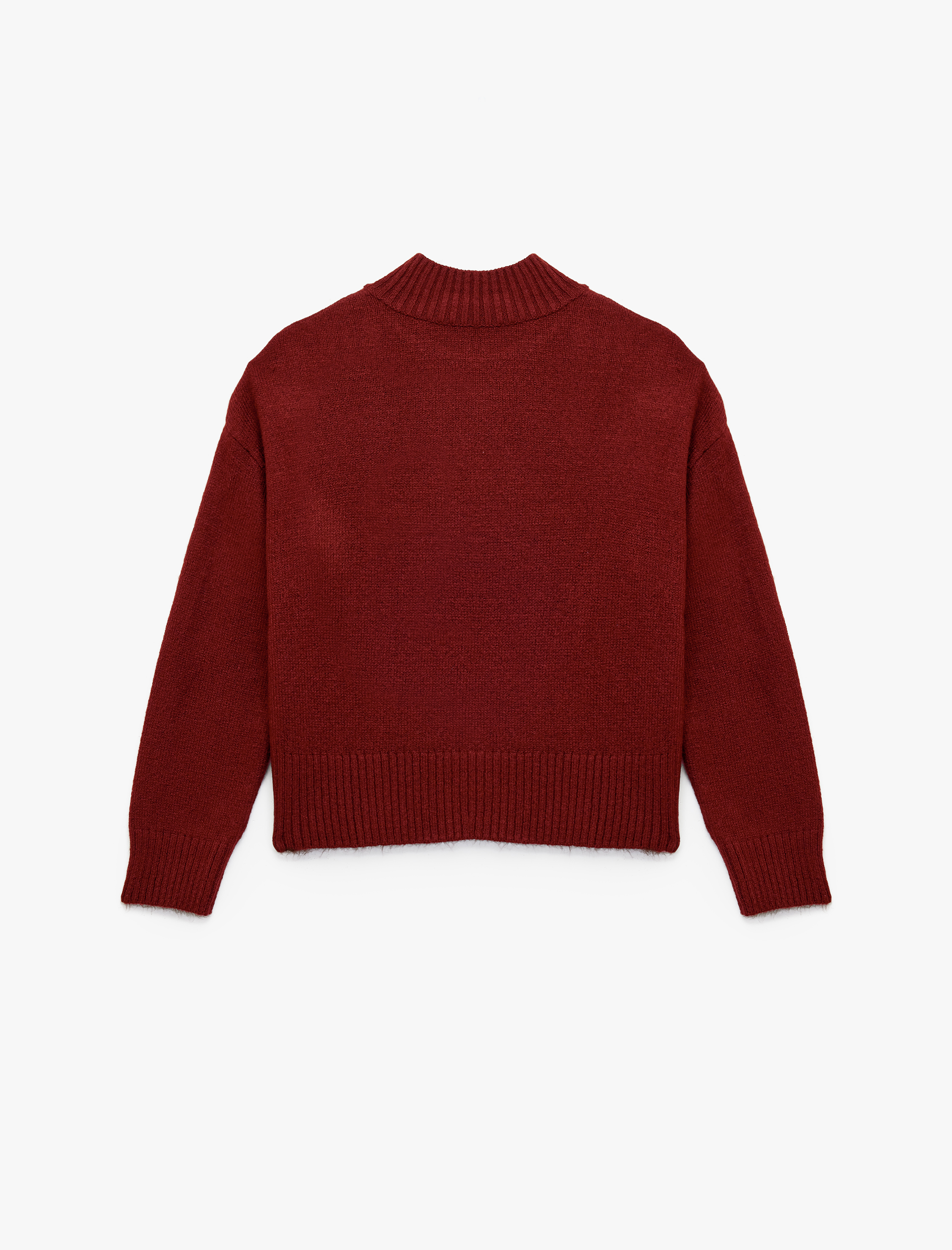   Dik Yaka Uzun Kollu Basic Triko Kazak