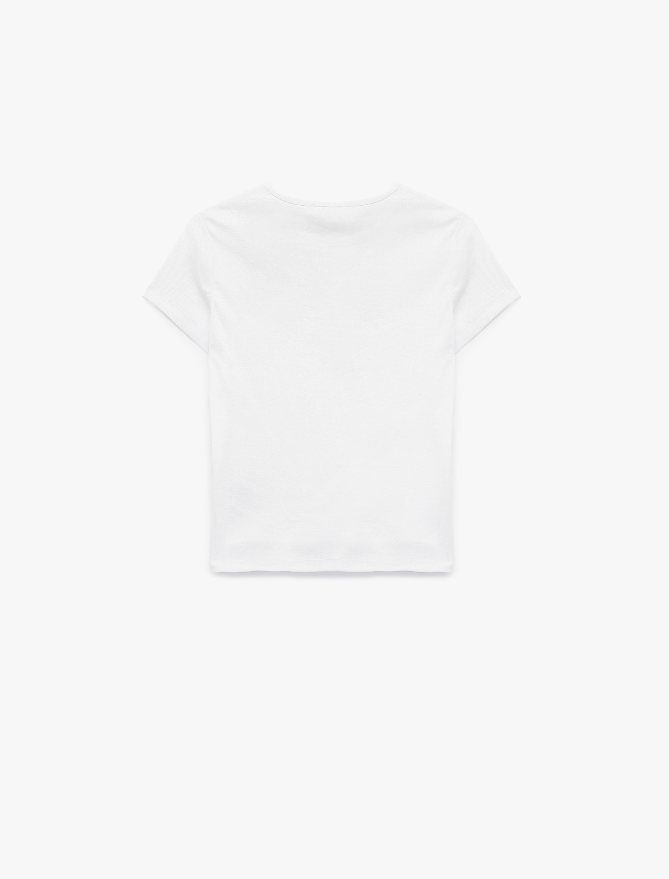   Slim Fit Kısa Kollu Bisiklet Yaka Baskılı Tişört