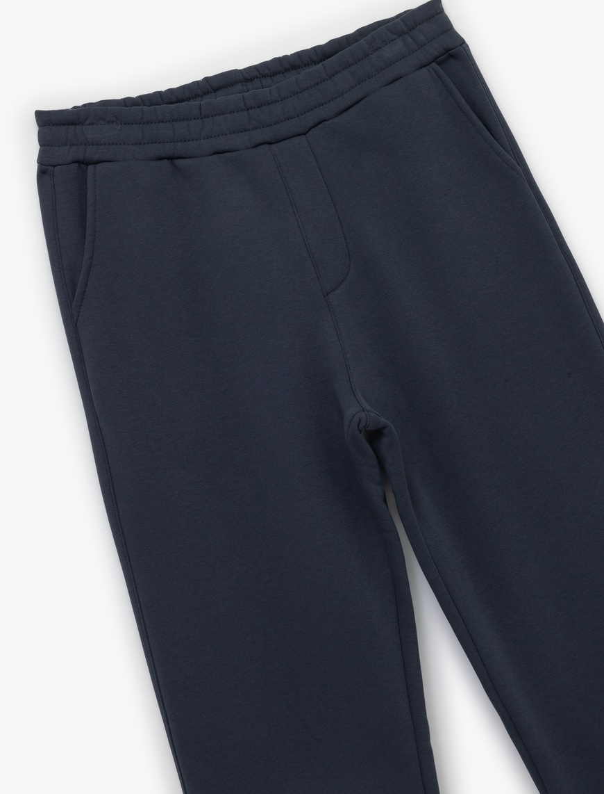   Straight Fit Cep Detaylı Şardonlu Beli Lastikli Eşofman Altı