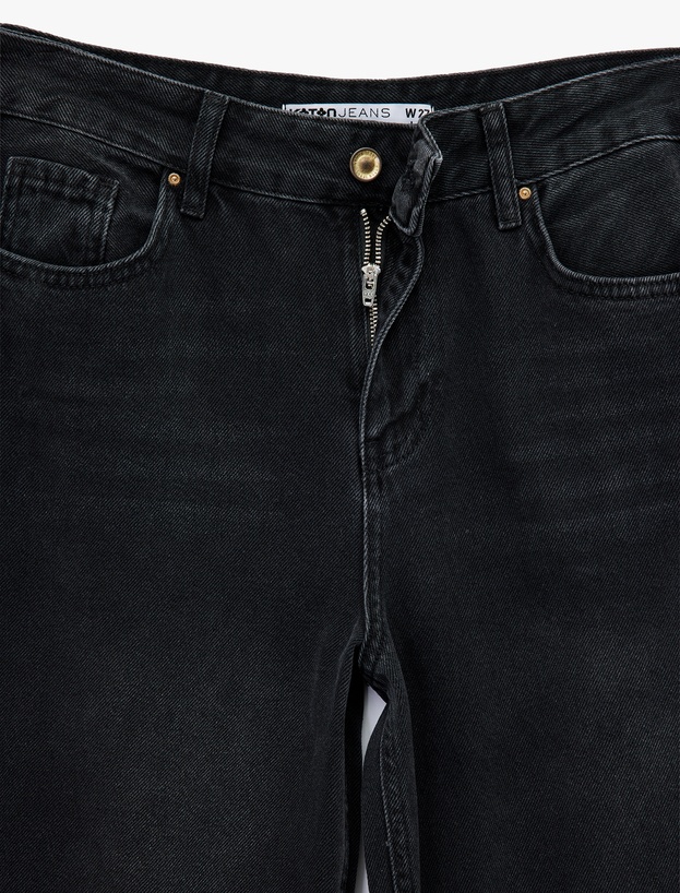 Düşük Bel Rahat Kalıp Geniş Paça Jean Pantolon - Loose Straight Fit Jean_2