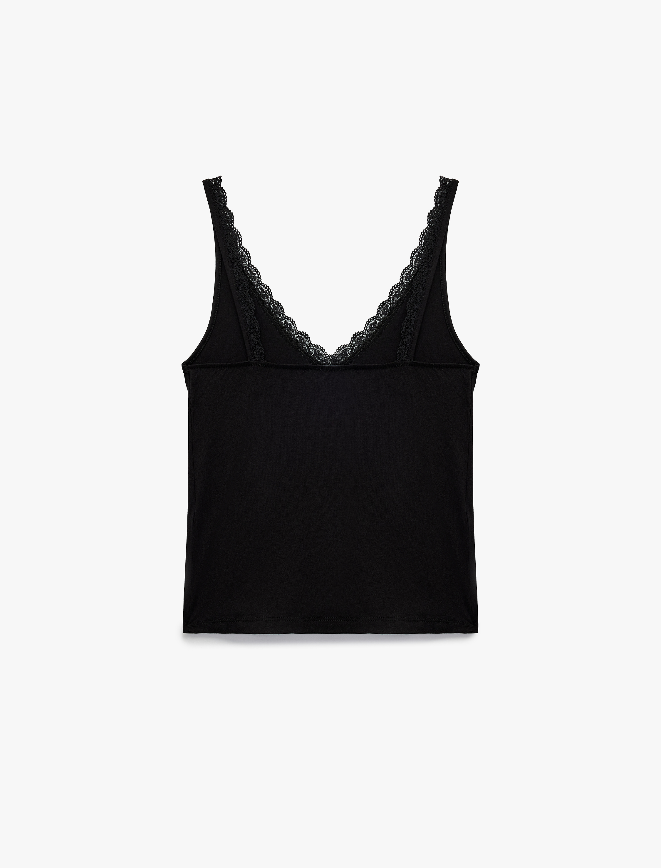   Dantel Detaylı V Yaka Kolsuz Pijama Üstü