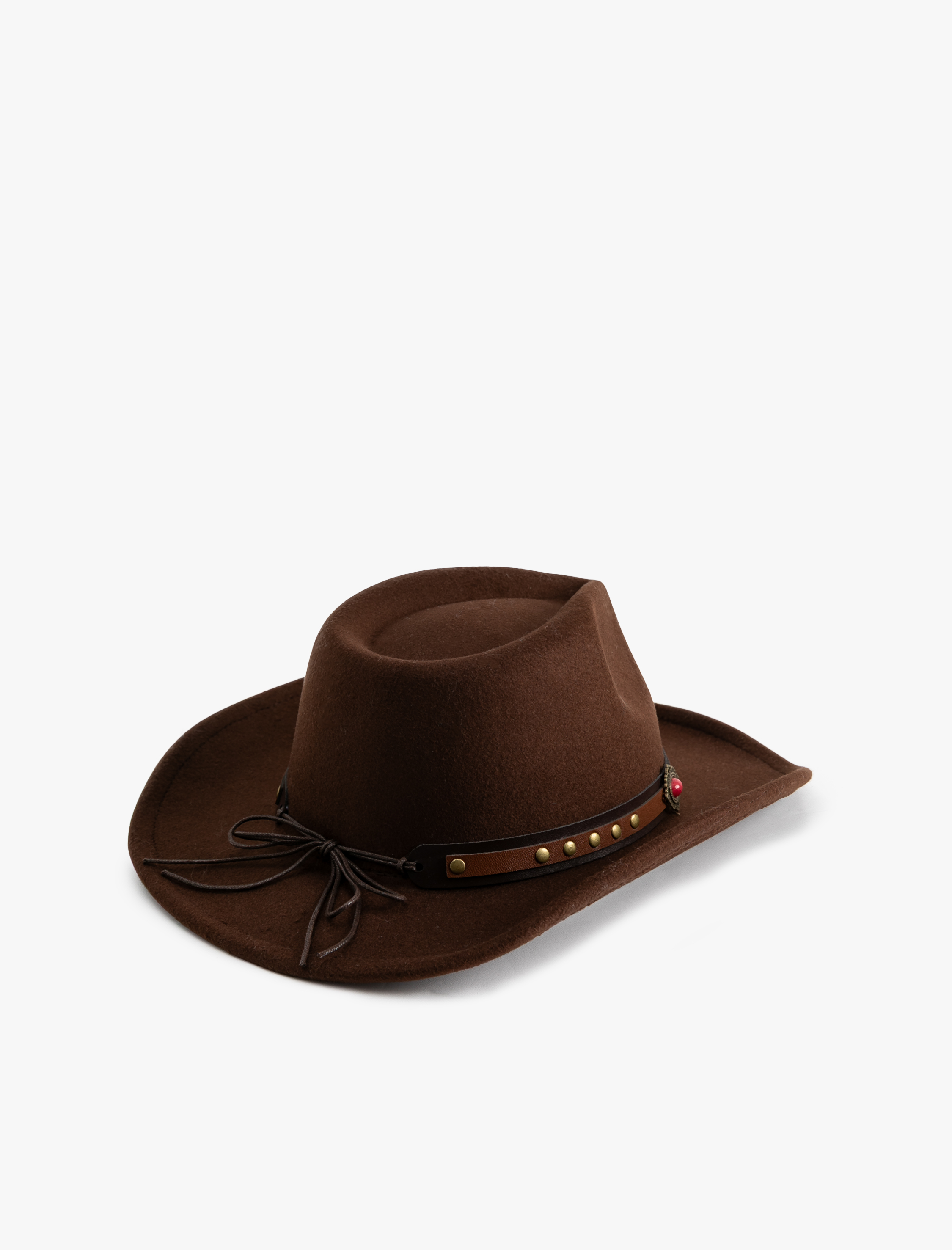  Kadın Kemer Detaylı Fötr Şapka