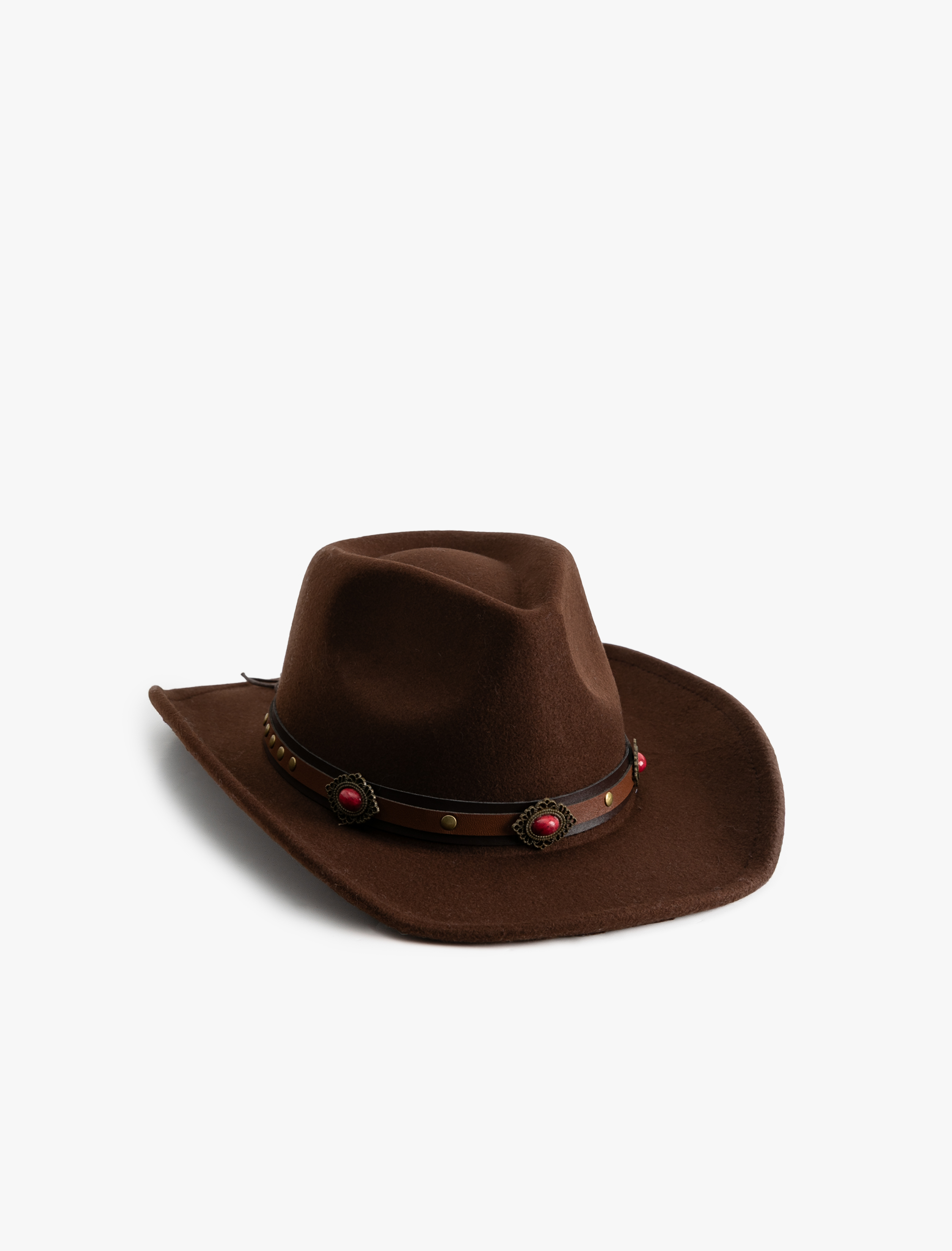  Kadın Kemer Detaylı Fötr Şapka