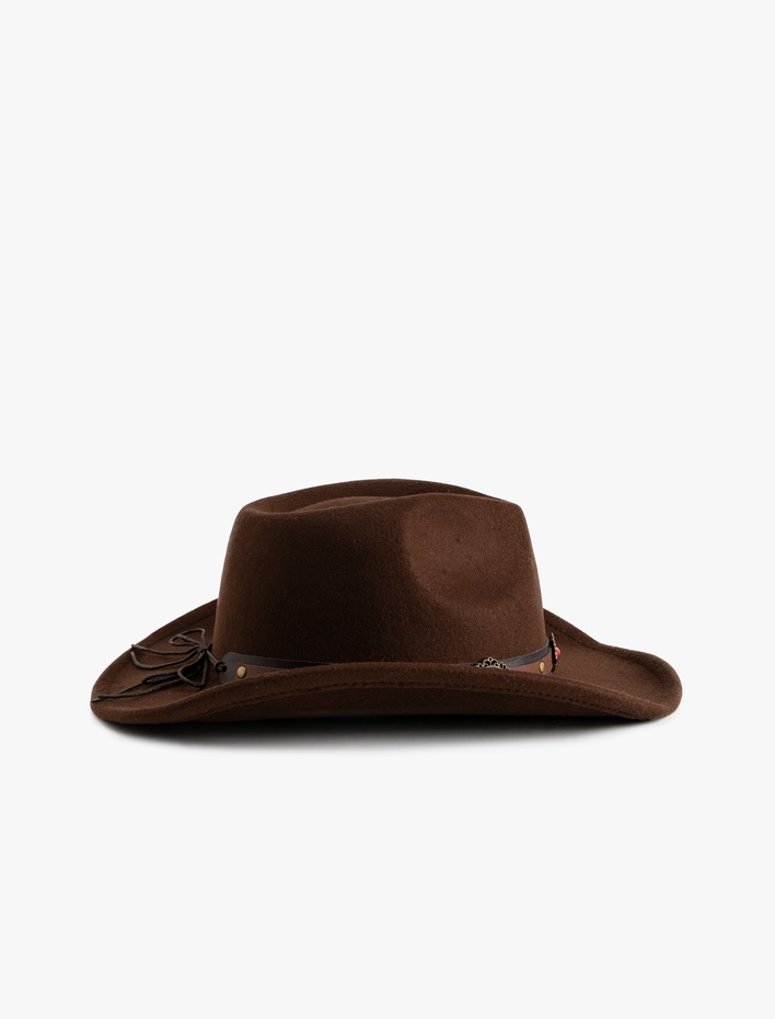 Kadın Kemer Detaylı Fötr Şapka