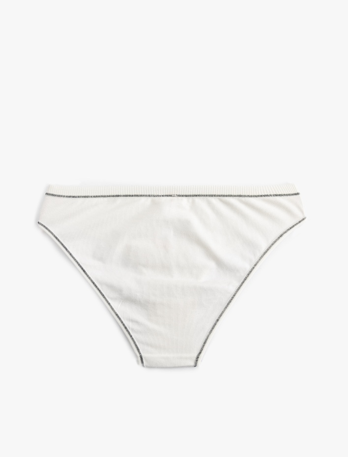  Dikiş Detaylı Rahat Kalıp Pamuklu Baskılı Külot