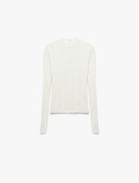 Dik Yaka Uzun Kollu Triko Kazak