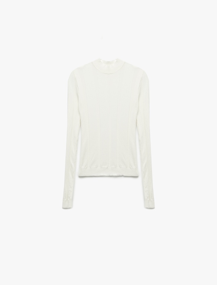  Dik Yaka Uzun Kollu Triko Kazak