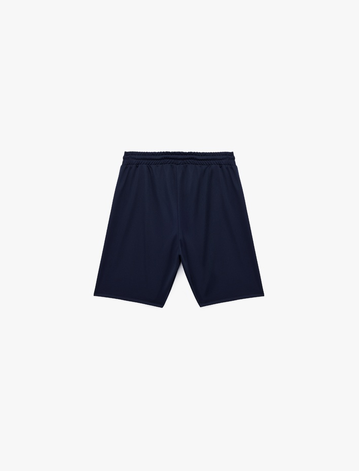  Baskılı Cep Detaylı Beli Bağcıklı Spor Şort