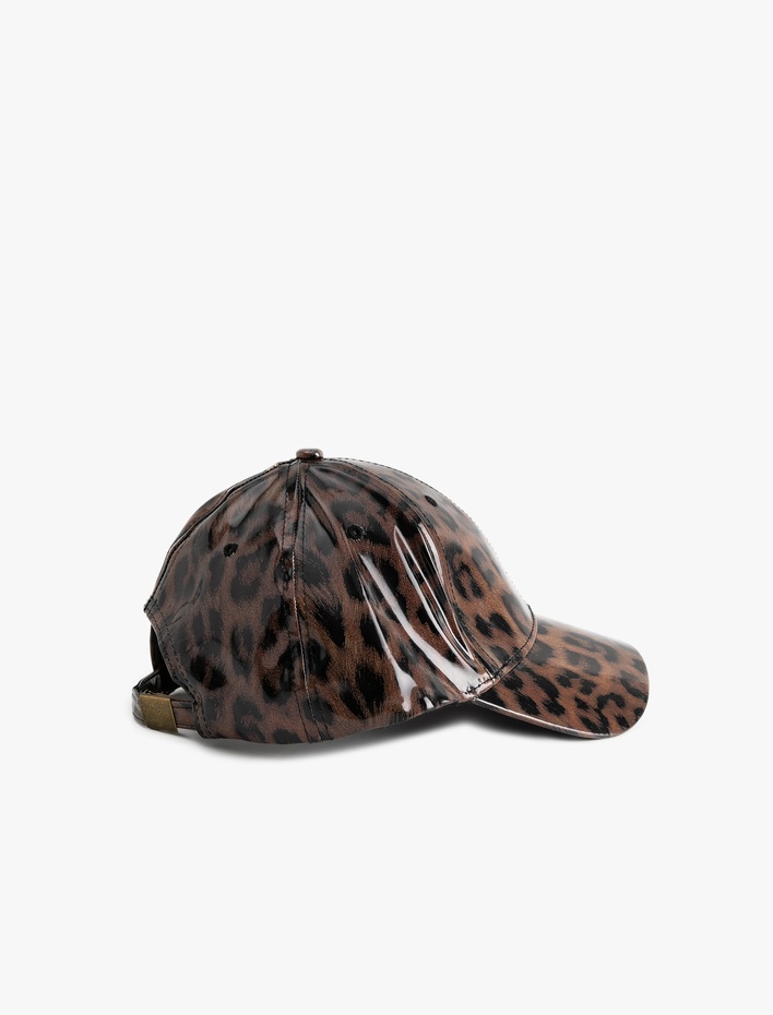 Kadın Leopar Desenli Kep Şapka