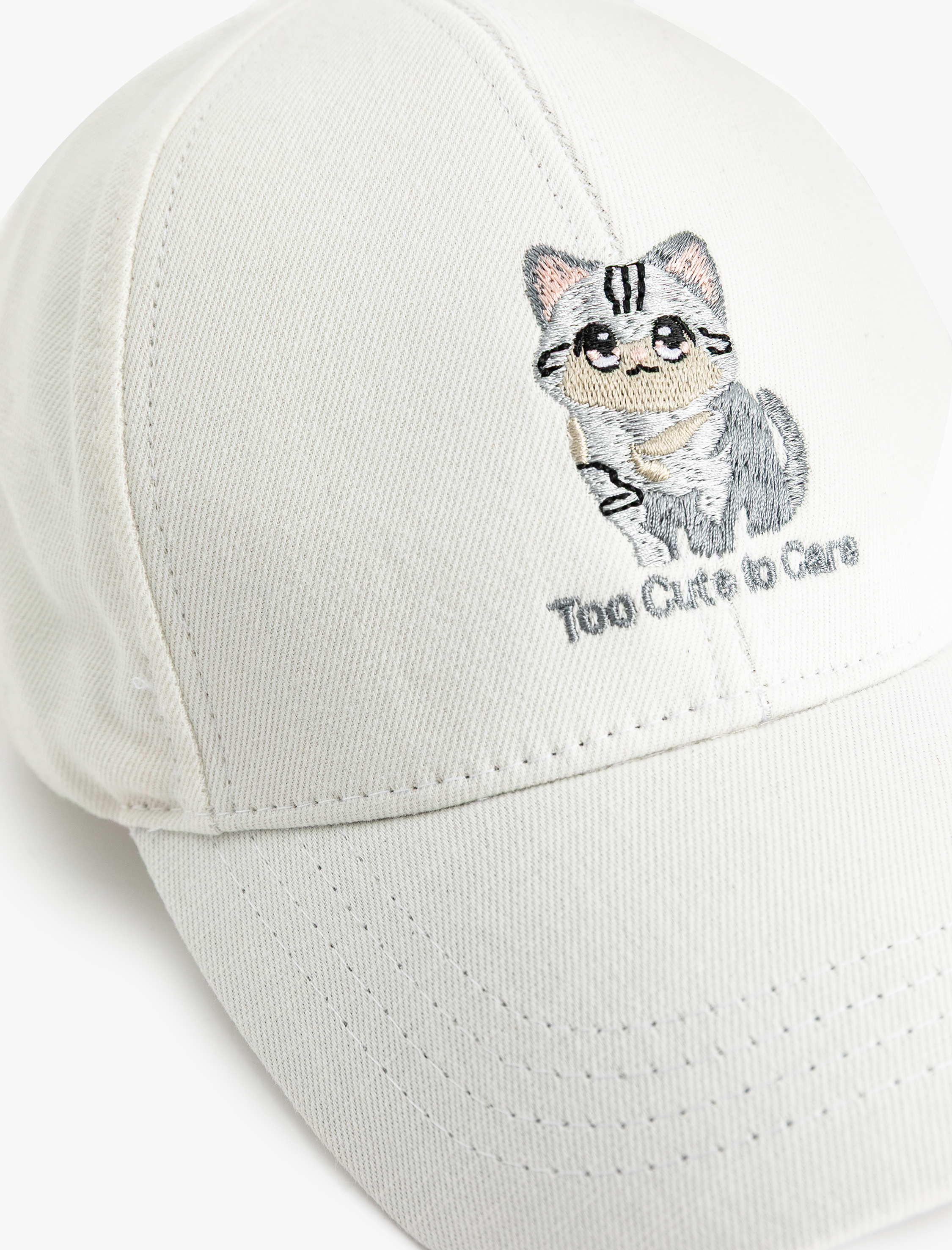  Kadın Kedi İşlemeli Kep Şapka