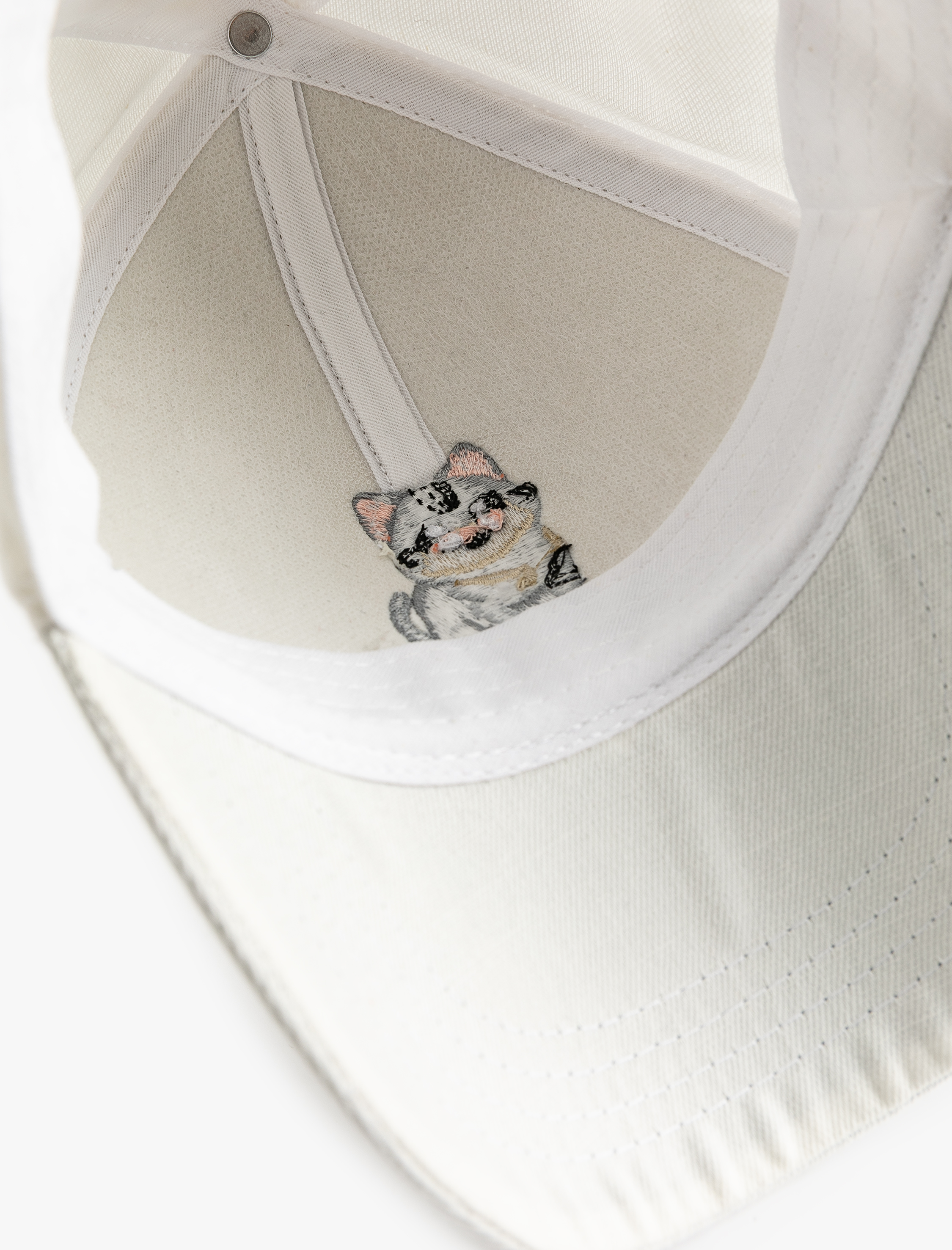  Kadın Kedi İşlemeli Kep Şapka