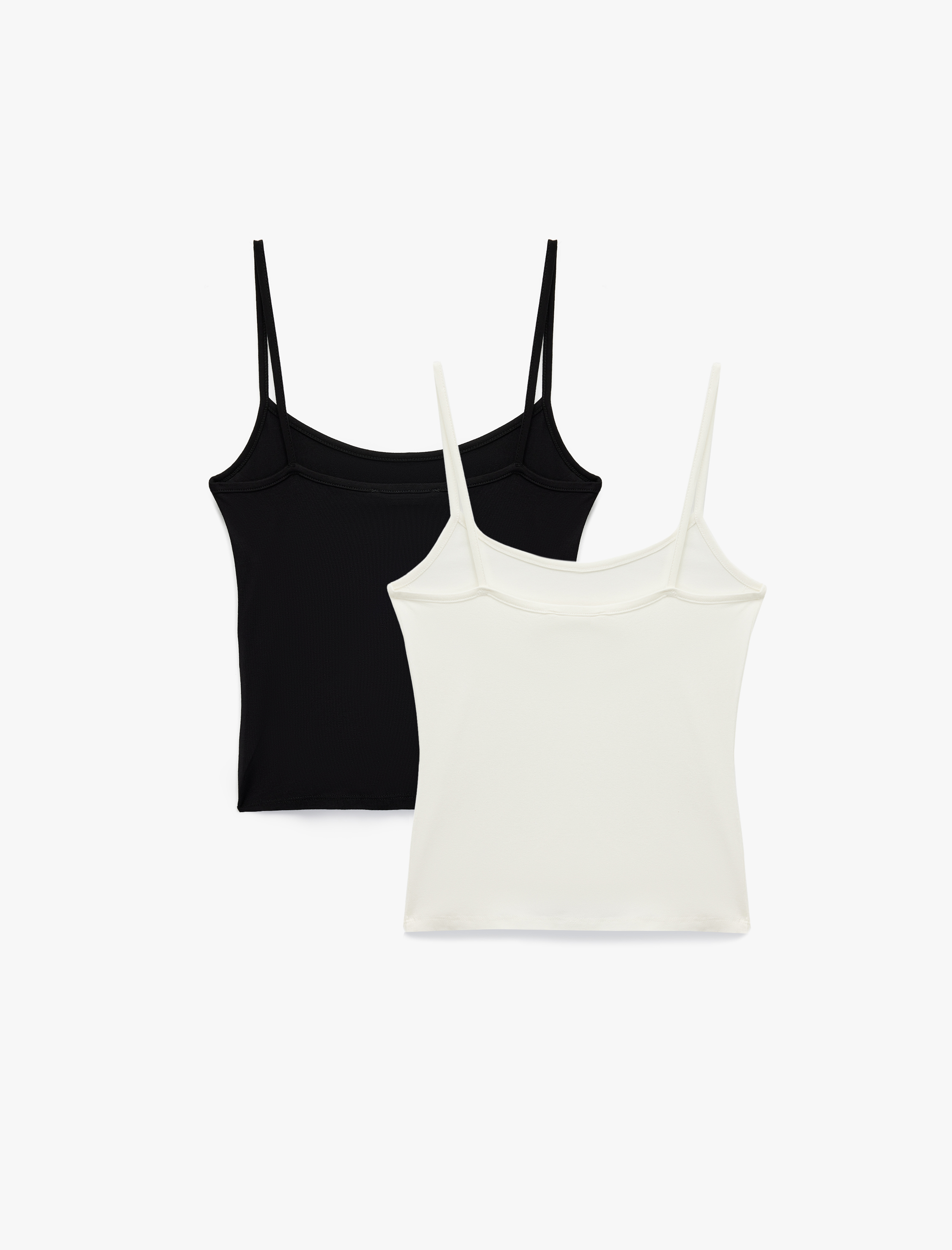   Viskon Kumaş Slim Fit 2'li İnce Askılı Atlet