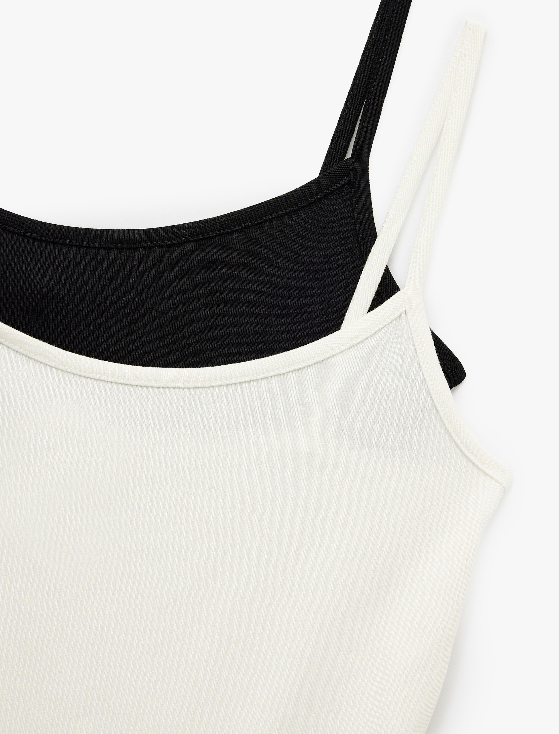   Viskon Kumaş Slim Fit 2'li İnce Askılı Atlet