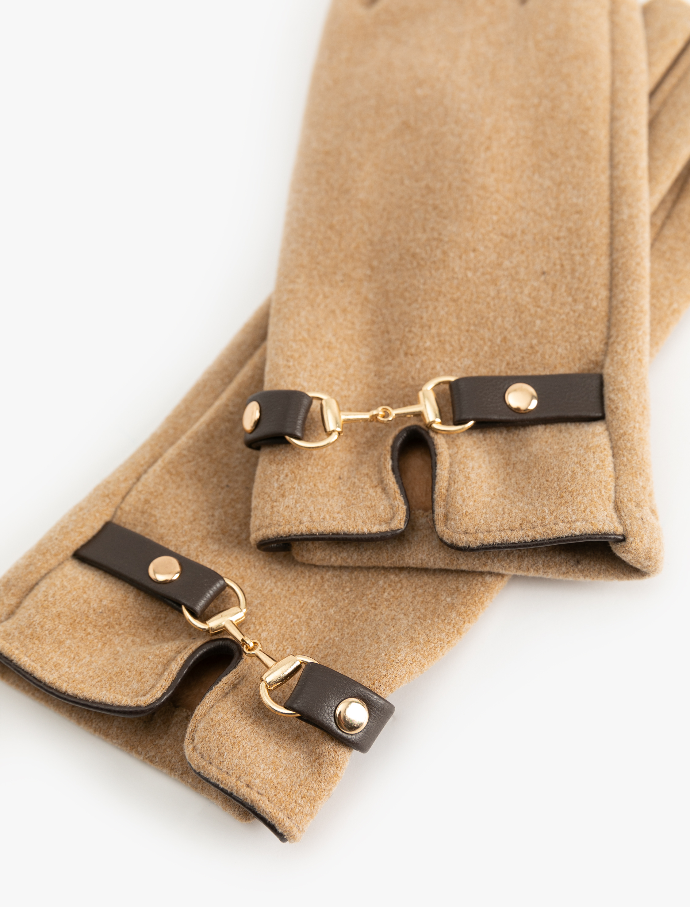  Kadın Süet Görünümlü Kemerli Eldiven - Koton X Sima Tarkan