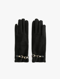 Süet Görünümlü Kemerli Eldiven