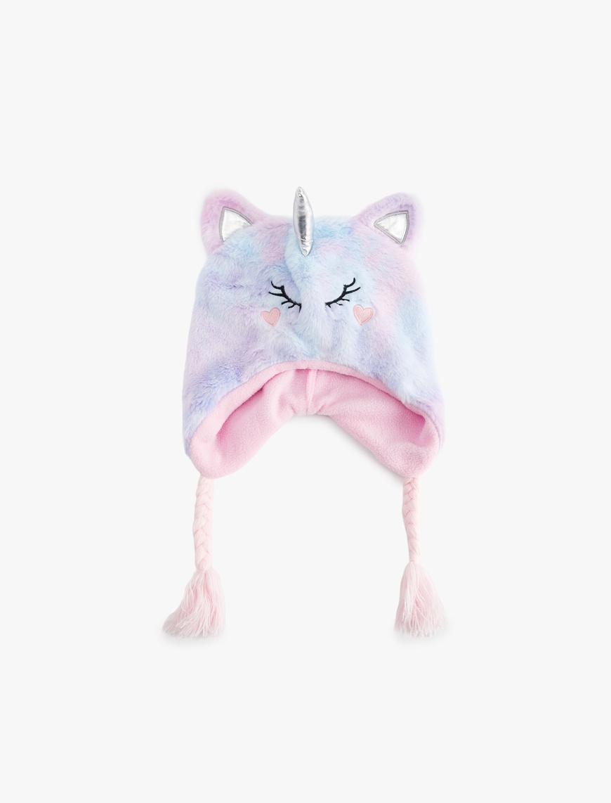  Kız Çocuk Unicorn Detaylı Kulaklı Bere