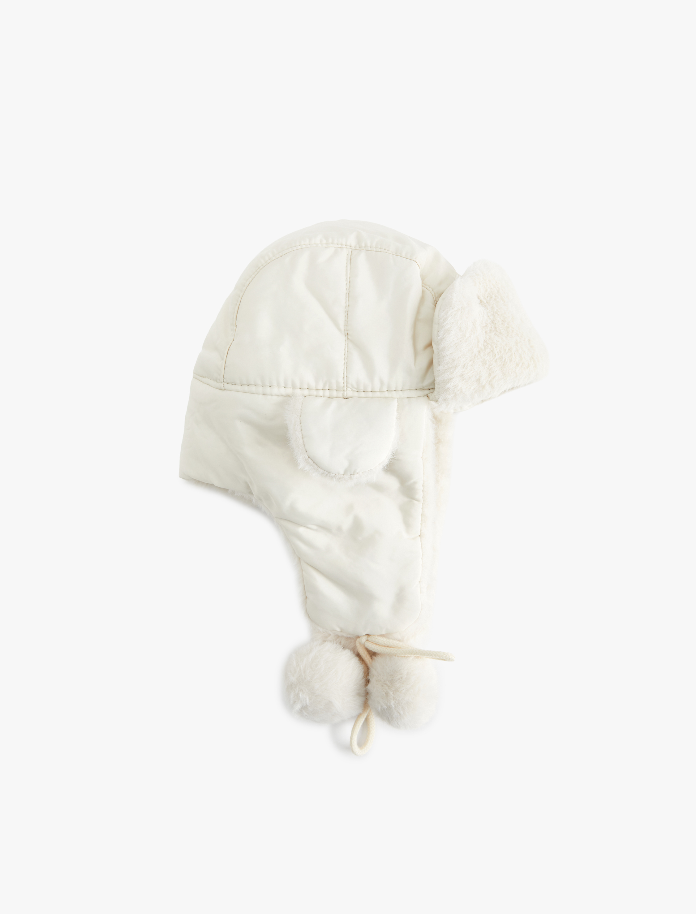  Kadın Ponpon Detaylı Peluş Pilot Şapka