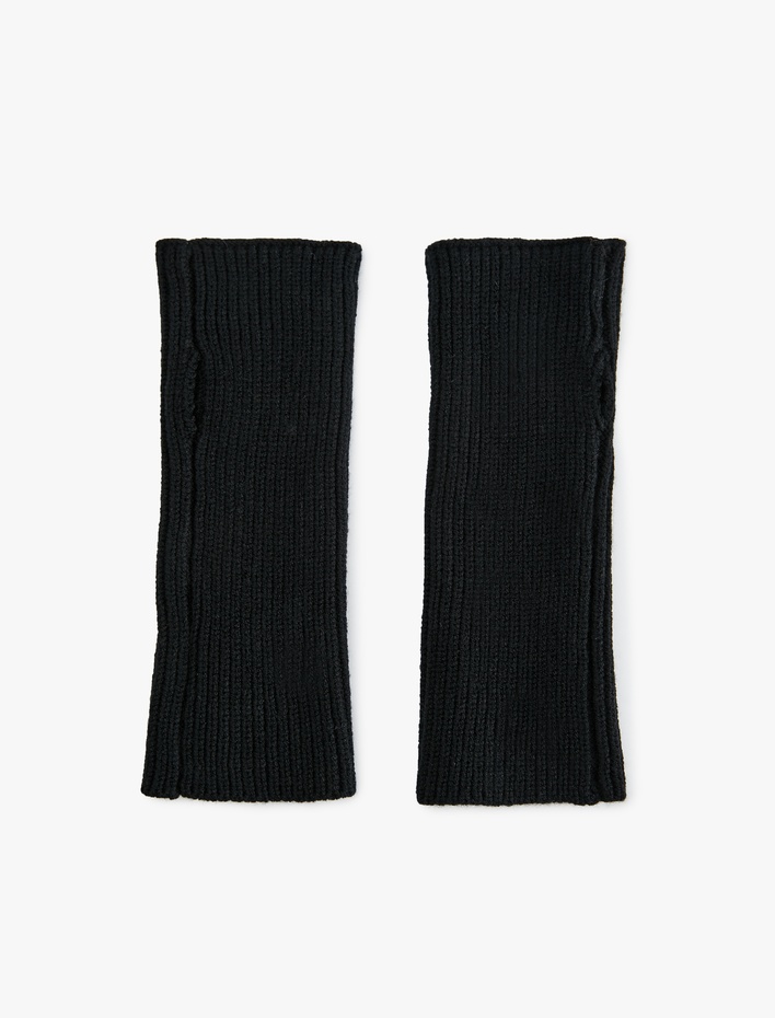 Kadın Viskon Karışımlı Taş Detaylı Kesik Parmaklı Eldiven