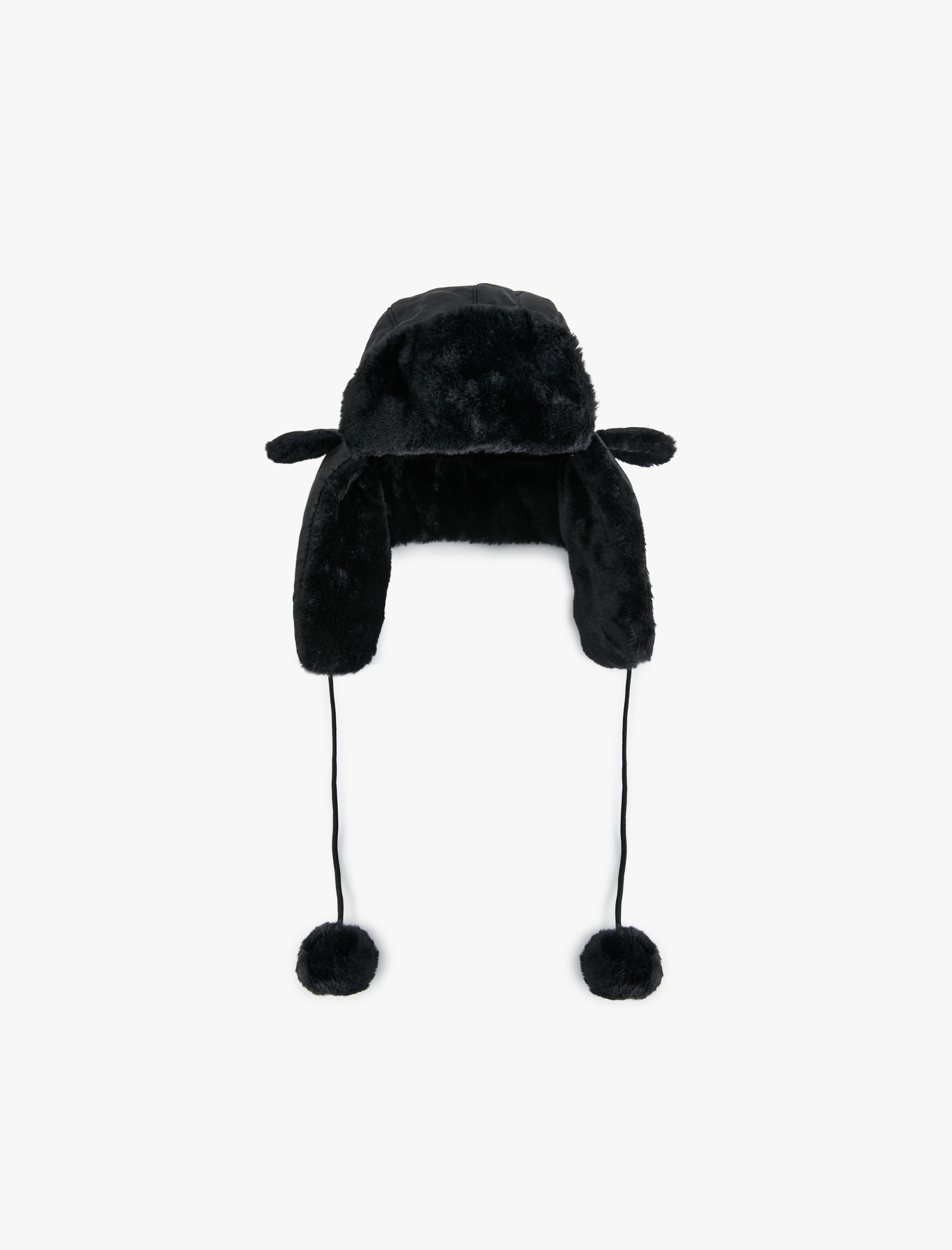  Kadın Ponpon Detaylı Peluş Pilot Şapka