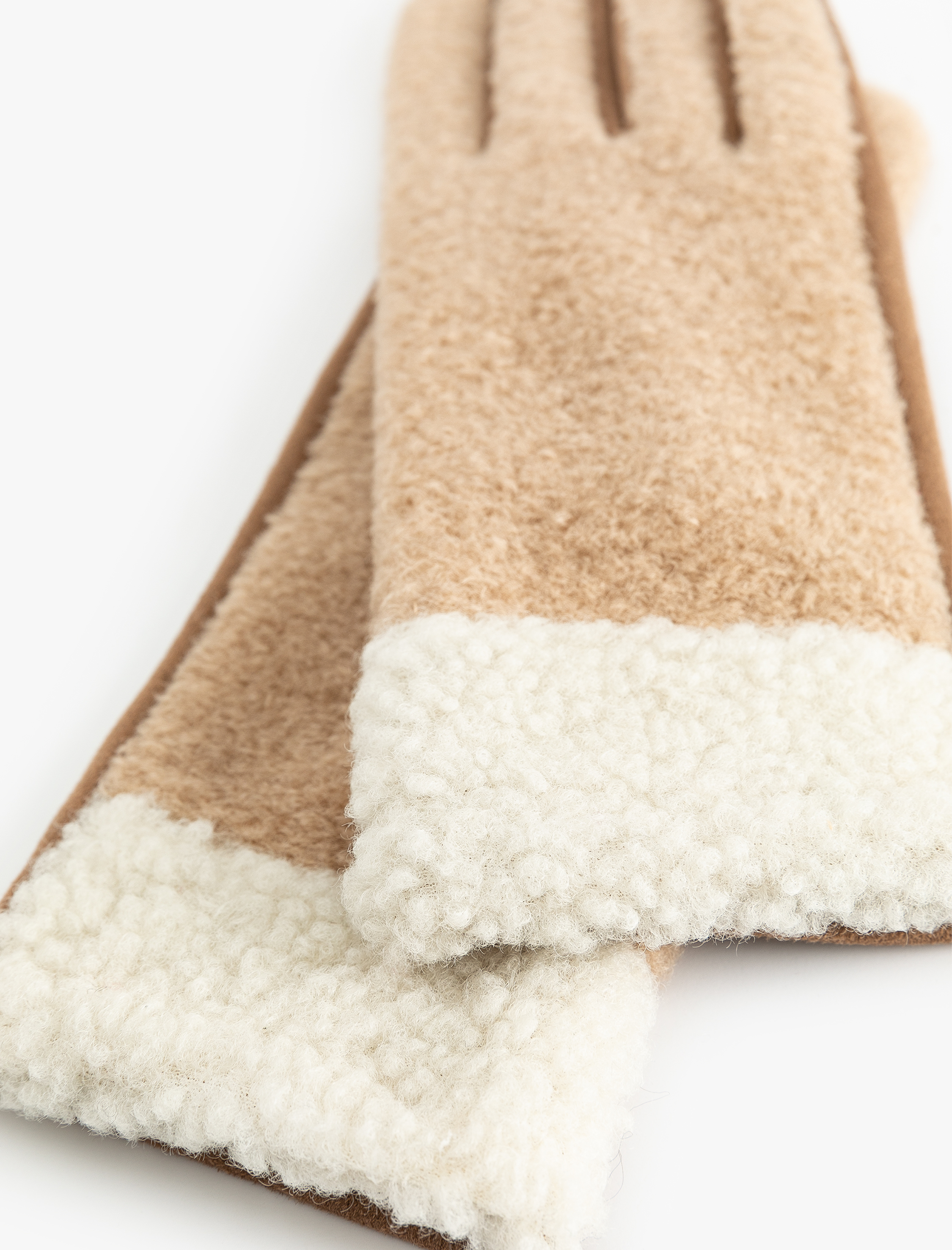  Kadın Peluş Detaylı Çok Renkli Eldiven