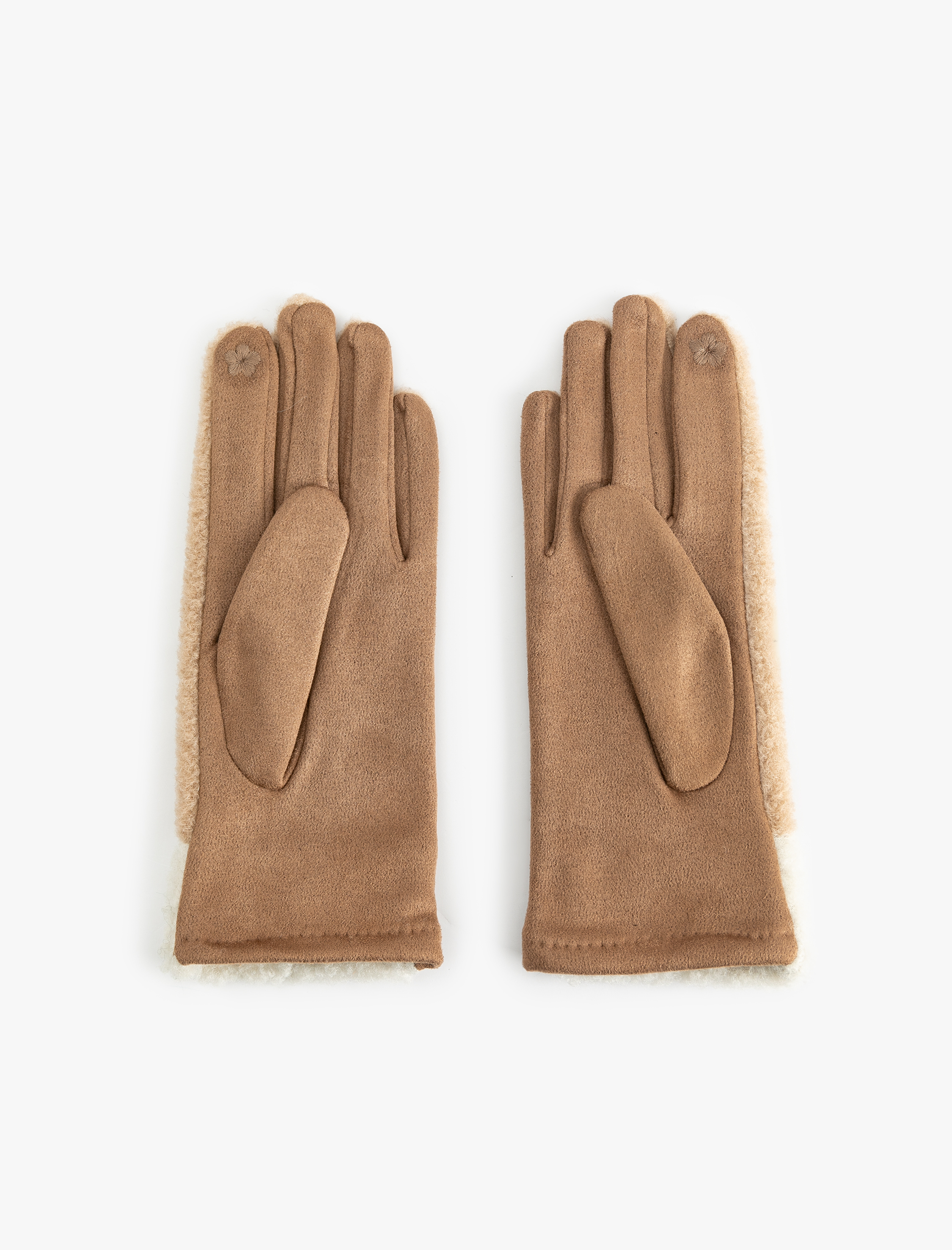  Kadın Peluş Detaylı Çok Renkli Eldiven