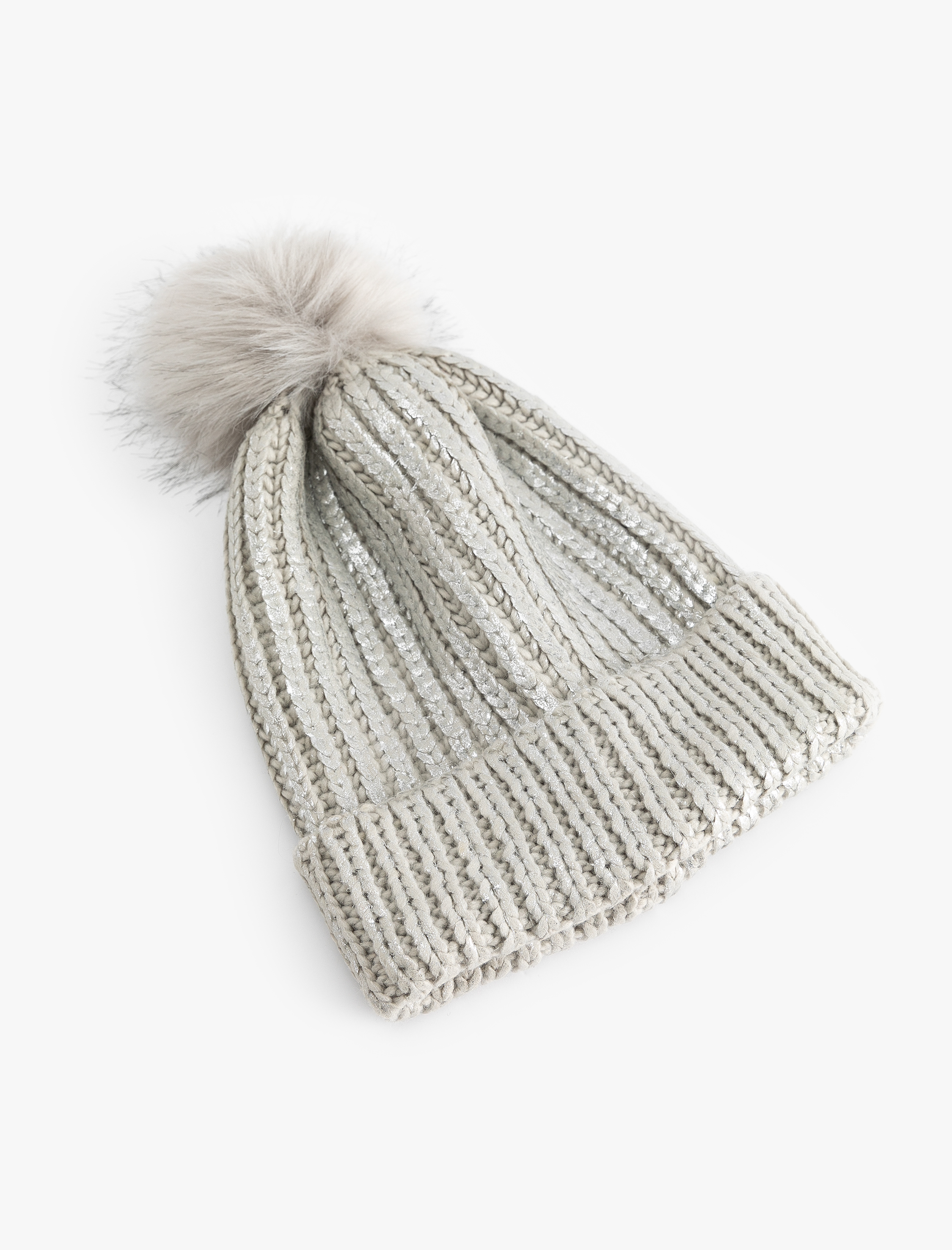  Kadın Simli Ponponlu Katlı Bere