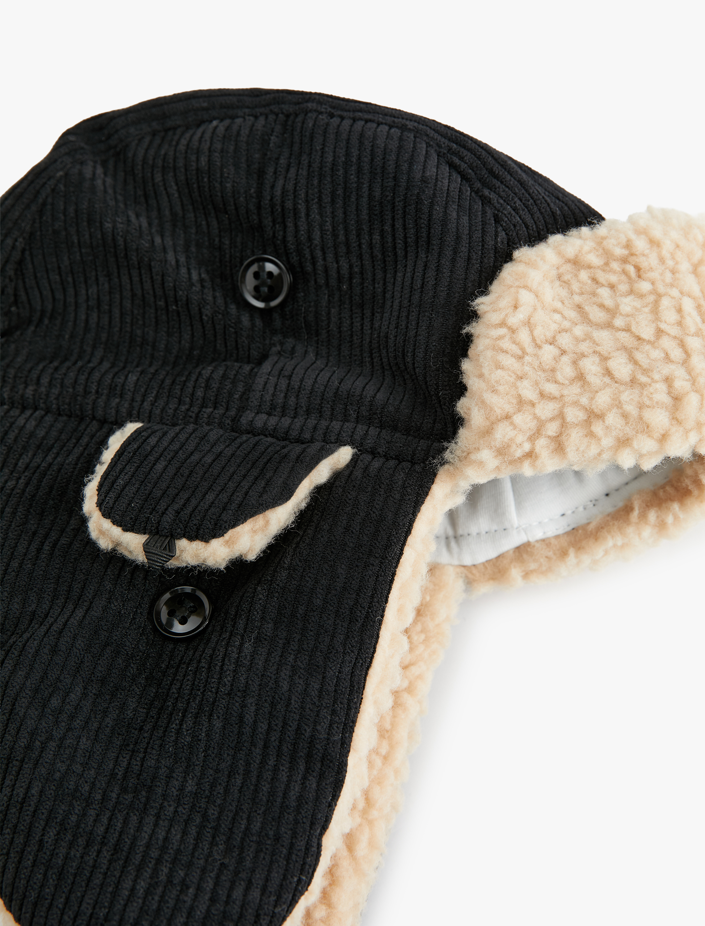  Erkek Çocuk Peluş Detaylı Kadife Pilot Şapka