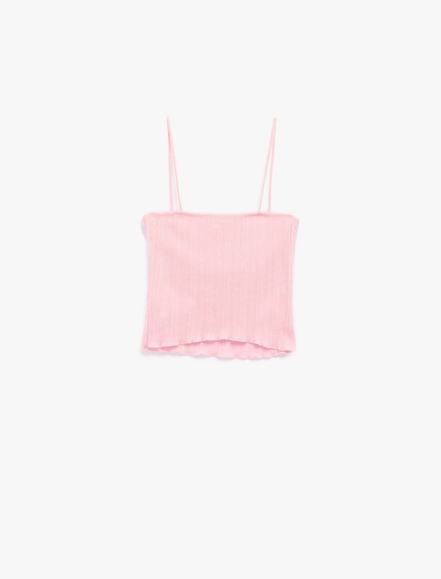 Slim Fit İnce Askılı Crop Atlet_3