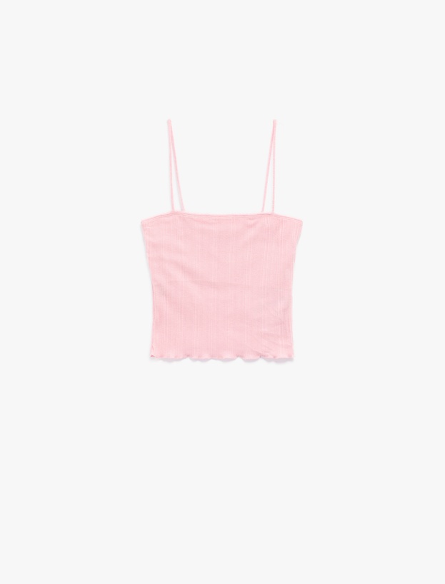 Slim Fit İnce Askılı Crop Atlet_2