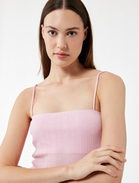 Slim Fit İnce Askılı Crop Atlet